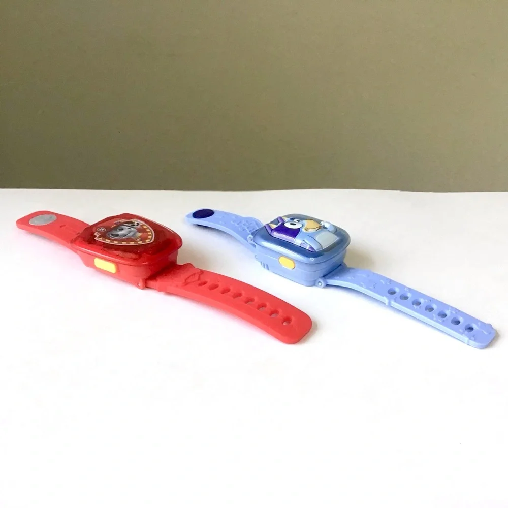 2 Vtech Kids Watches Talking Interactive Learning Paw Patrol & Bluey WORKING